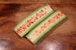 Bitter melon, sliced lengthwise